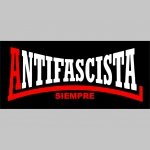 Antifascista siempre čierna mikina s kapucou stiahnutelnou šnúrkami a klokankovým vreckom vpredu